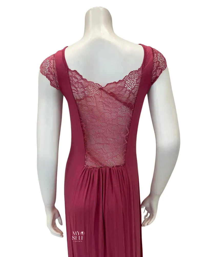 4007 Strawberry Lace Sheer Back Nightgown