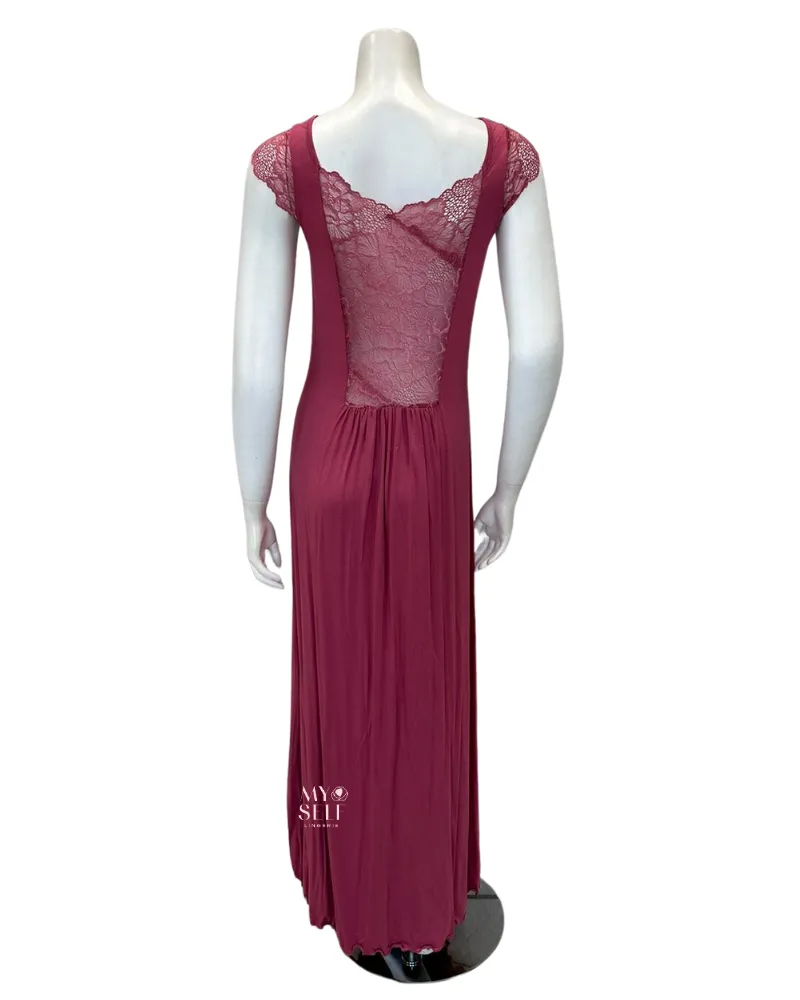 4007 Strawberry Lace Sheer Back Nightgown