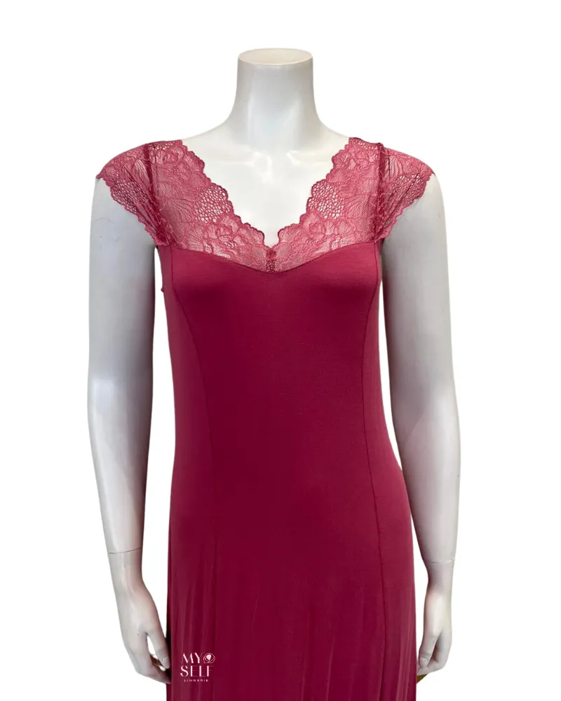 4007 Strawberry Lace Sheer Back Nightgown