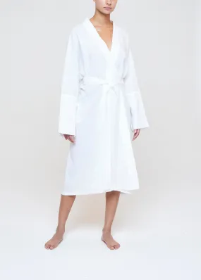 Athens Short Robe White Organic Linen