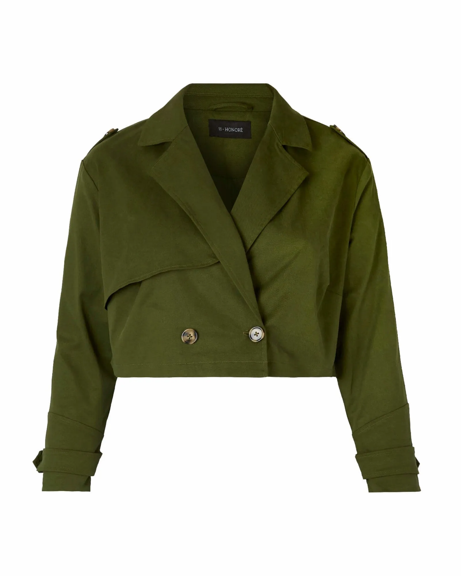 Billie Cropped Trench | Hunter Green