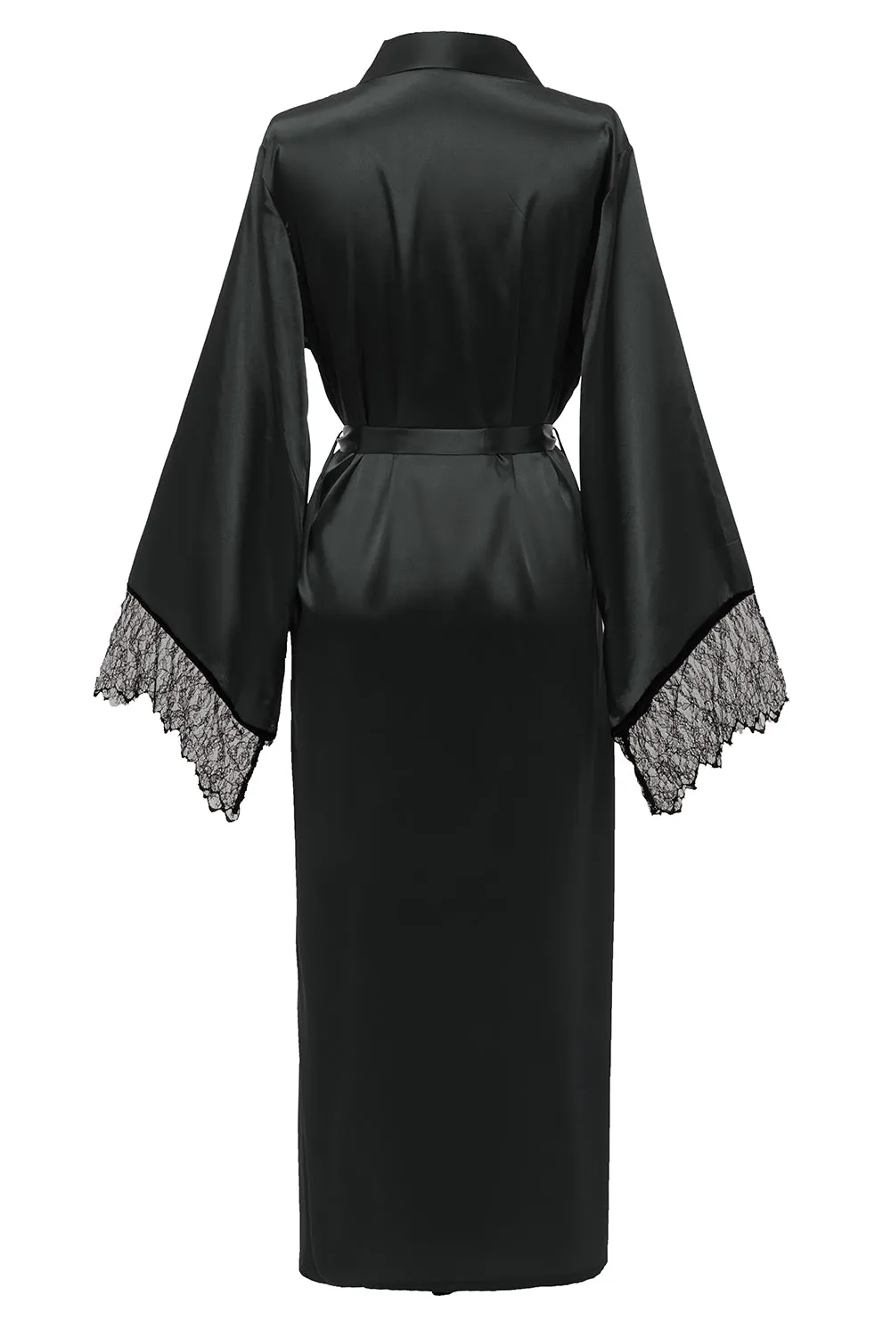 Black Bridesamaid Robe With Lace