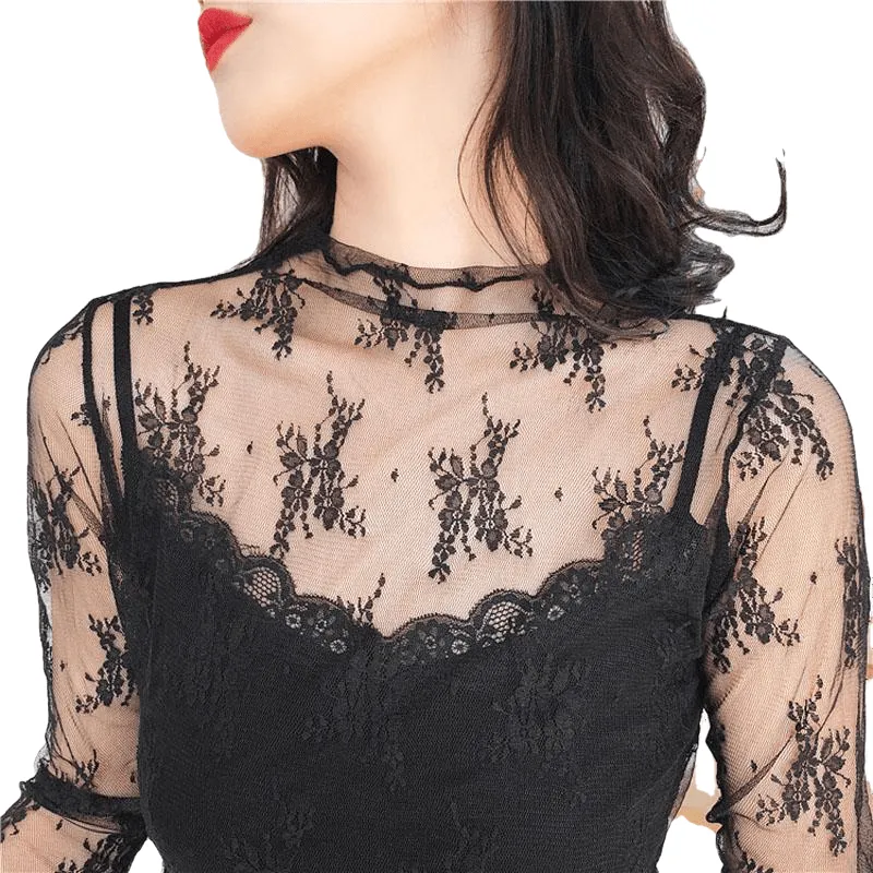 Black White Off Shoulder Lace Nightgown Women Sexy Spaghetti Strap Patchwork Lingerie Dress Sleepwear Sleepshirts Size S-Xl