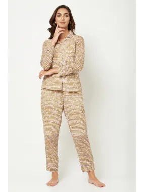 Brown Printed Loungewear