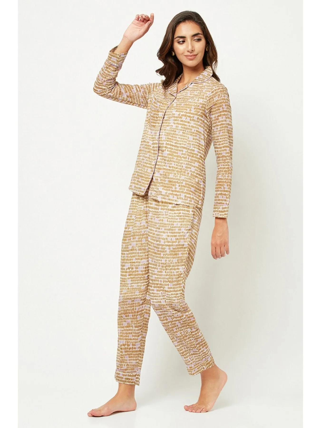 Brown Printed Loungewear