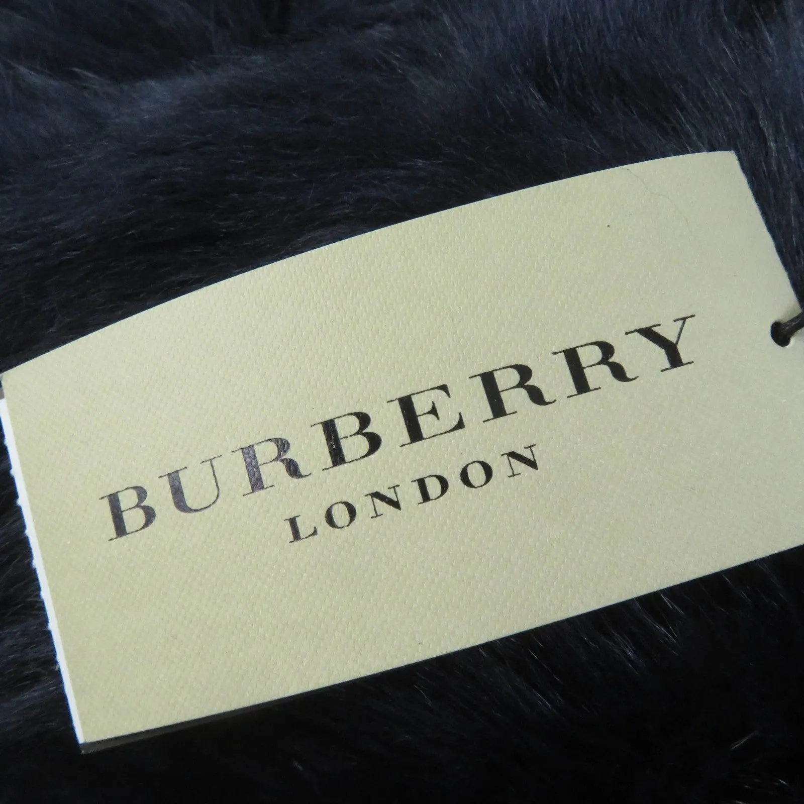 Burberry Mouton Lamb Leather Trench Coat Navy