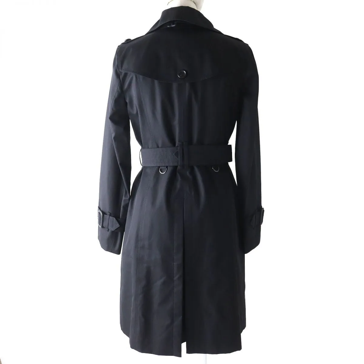 Burberry Wool Nova Check Trench Coat Black 36