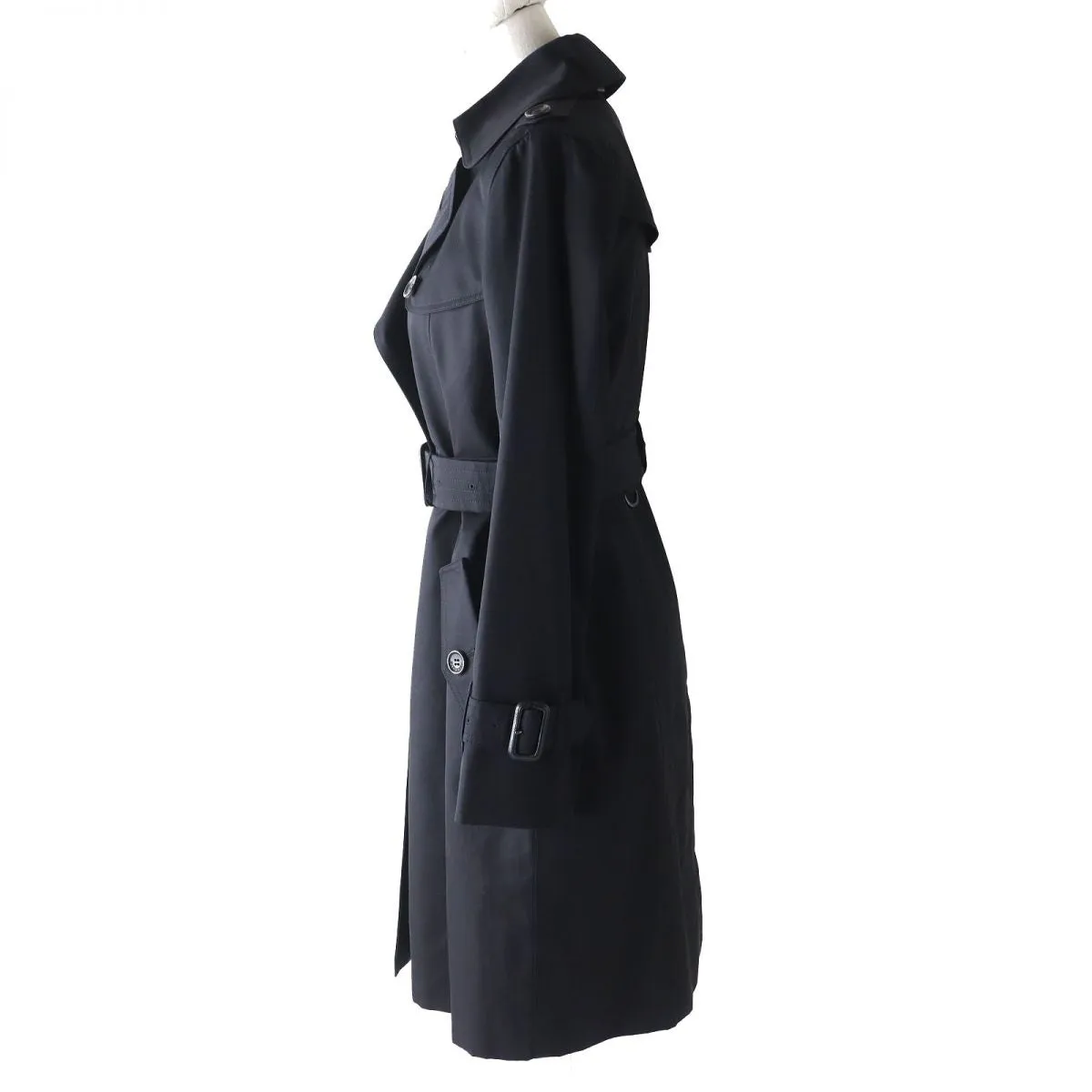 Burberry Wool Nova Check Trench Coat Black 36