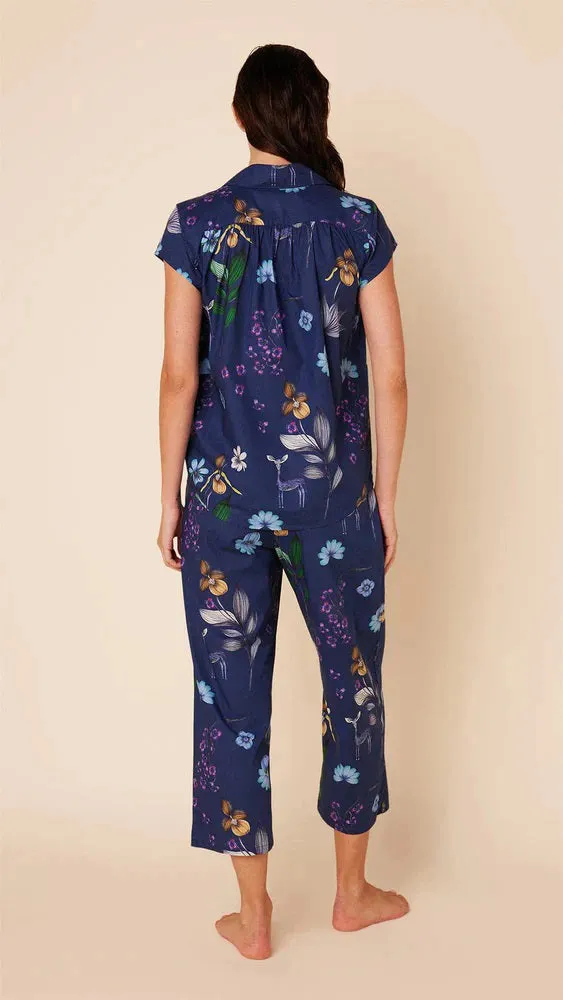 CAT'S PAJAMAS - DEERLY LUXE PI,A COTTON CAPRIS PAJAMAS