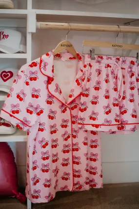 Cherry Bow Repeat Wholesale Pajama Loungewear