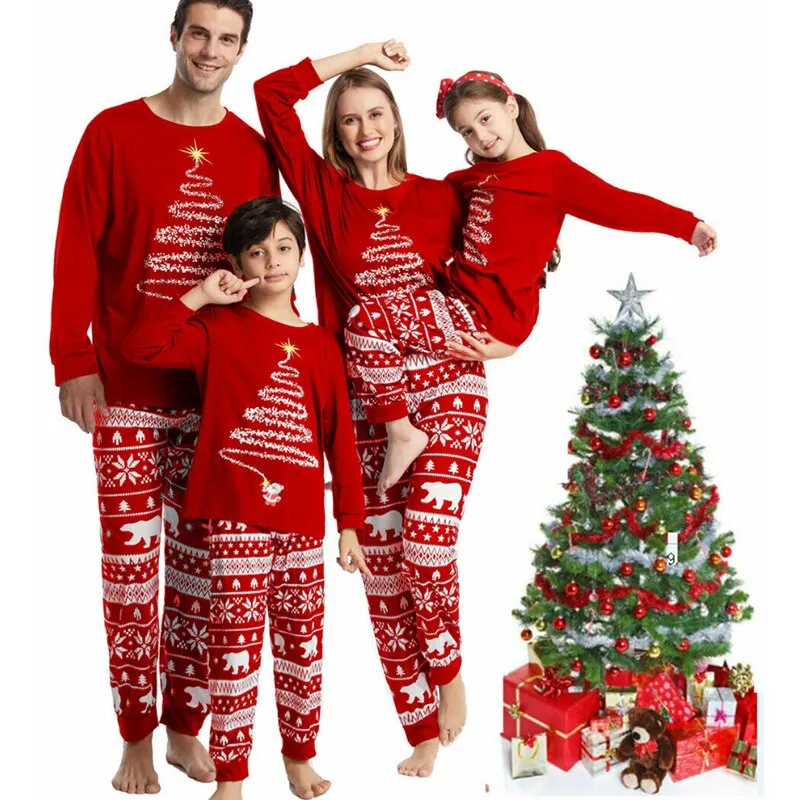 Christmas Matching Family Pyjamas Pajamas Clothing Sets Father Mommy And Me Clothes  Matching Clothes Sets