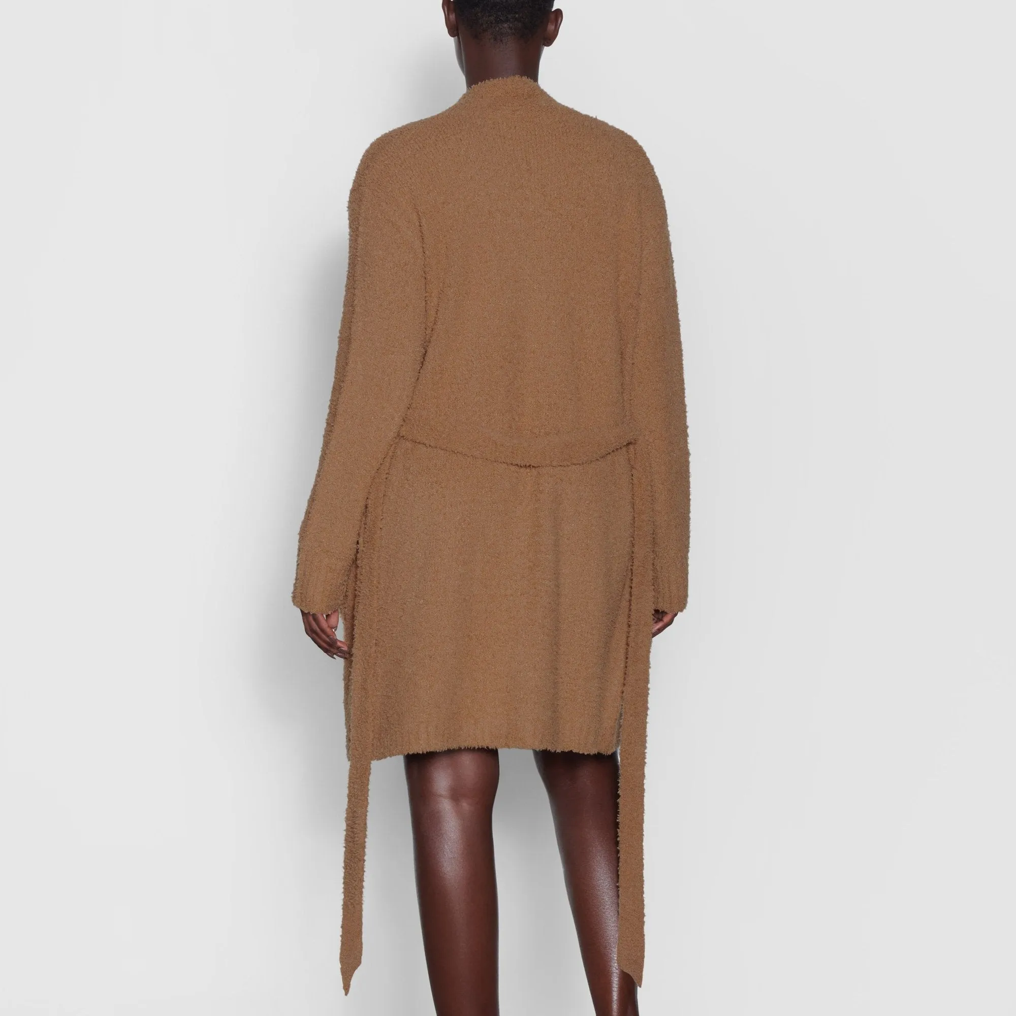 COZY KNIT SHORT ROBE | CAMEL