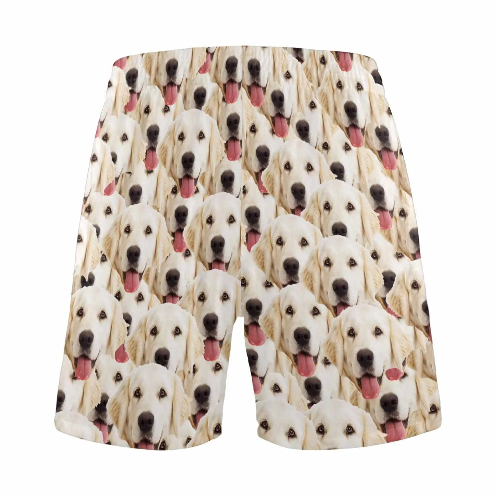 Custom Face Men's Pajama Shorts Personalized Dog Smiley Face Sleepwear Shorts