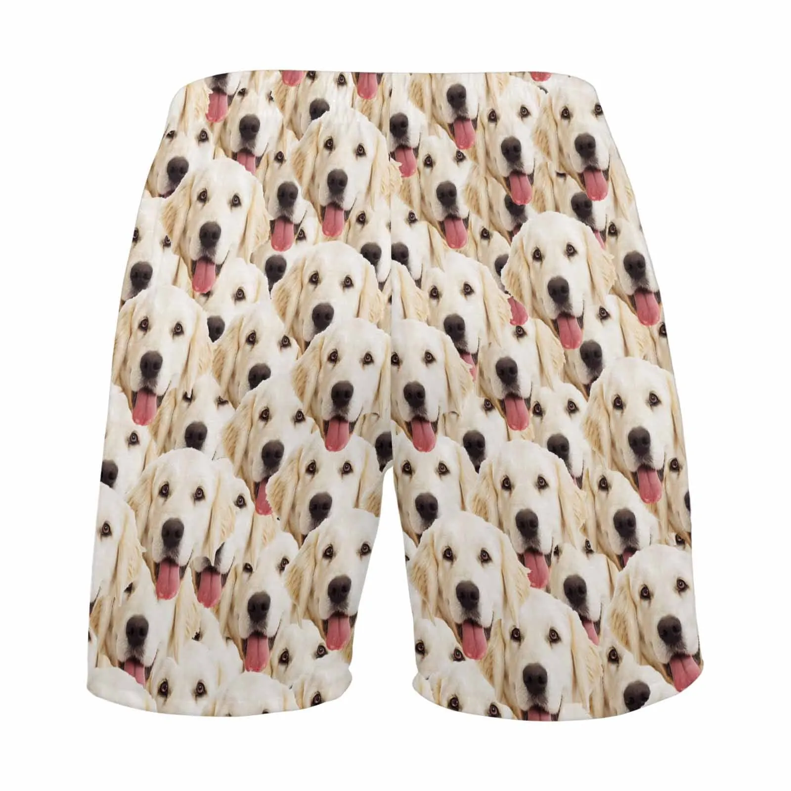 Custom Face Men's Pajama Shorts Personalized Dog Smiley Face Sleepwear Shorts