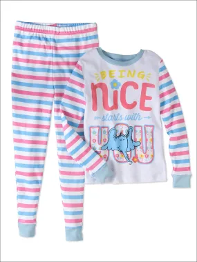 Dr. Seuss Horton Being Nice Starts With You Girls Pajama Sleepwear Set