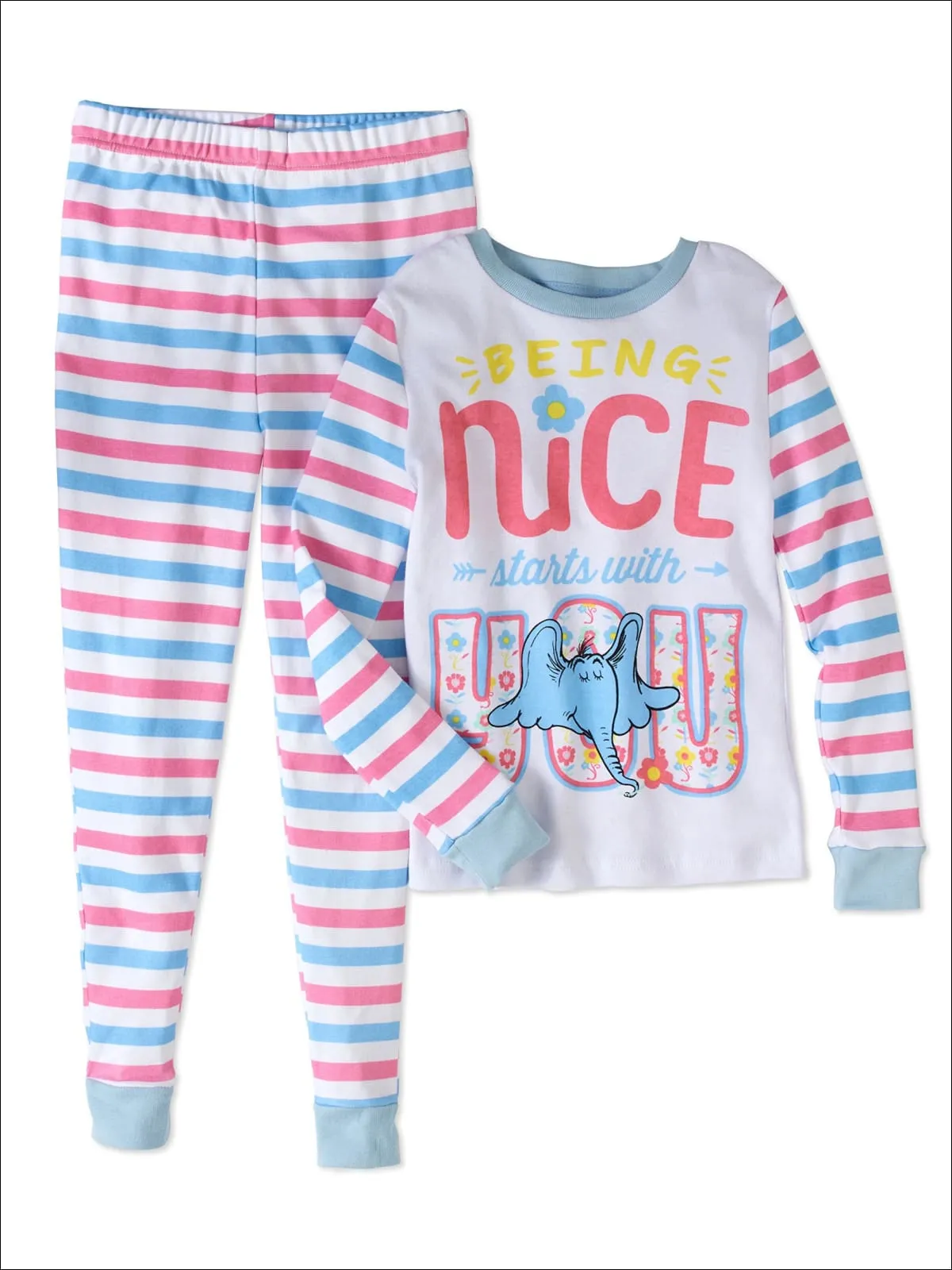 Dr. Seuss Horton Being Nice Starts With You Girls Pajama Sleepwear Set