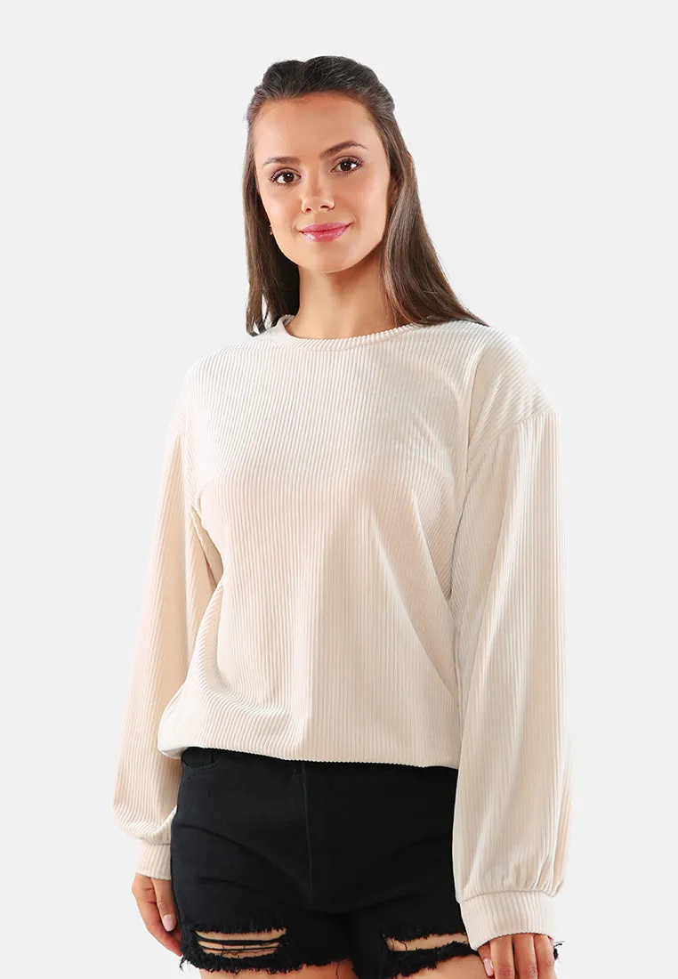 Drop Shoulder Corduroy Top