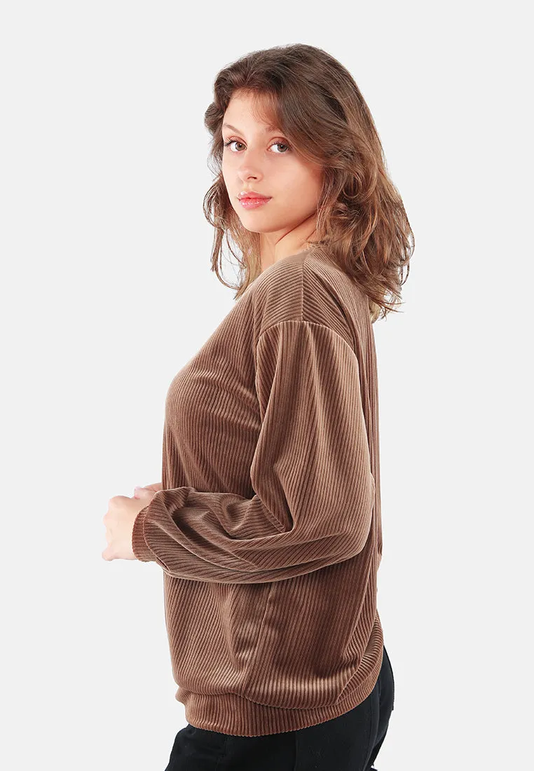 Drop Shoulder Corduroy Top