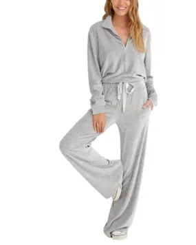 Easy Wide Leg Track Pants in Grey | Grey