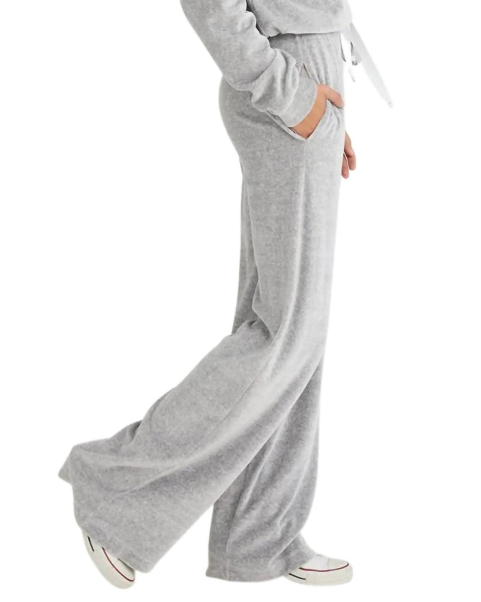 Easy Wide Leg Track Pants in Grey | Grey