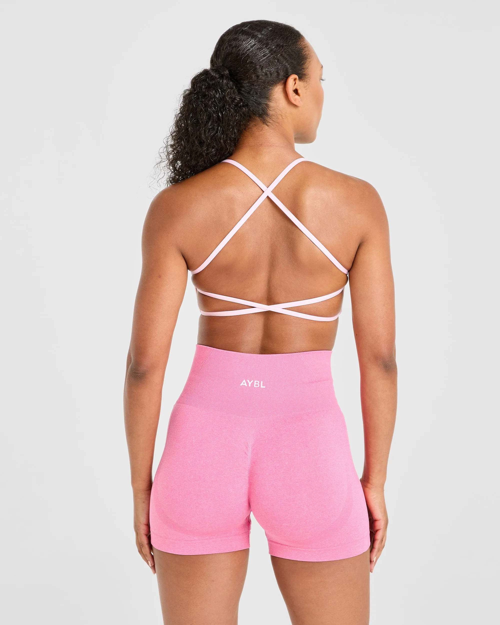 Essential Crossback Sports Bra - Baby Pink