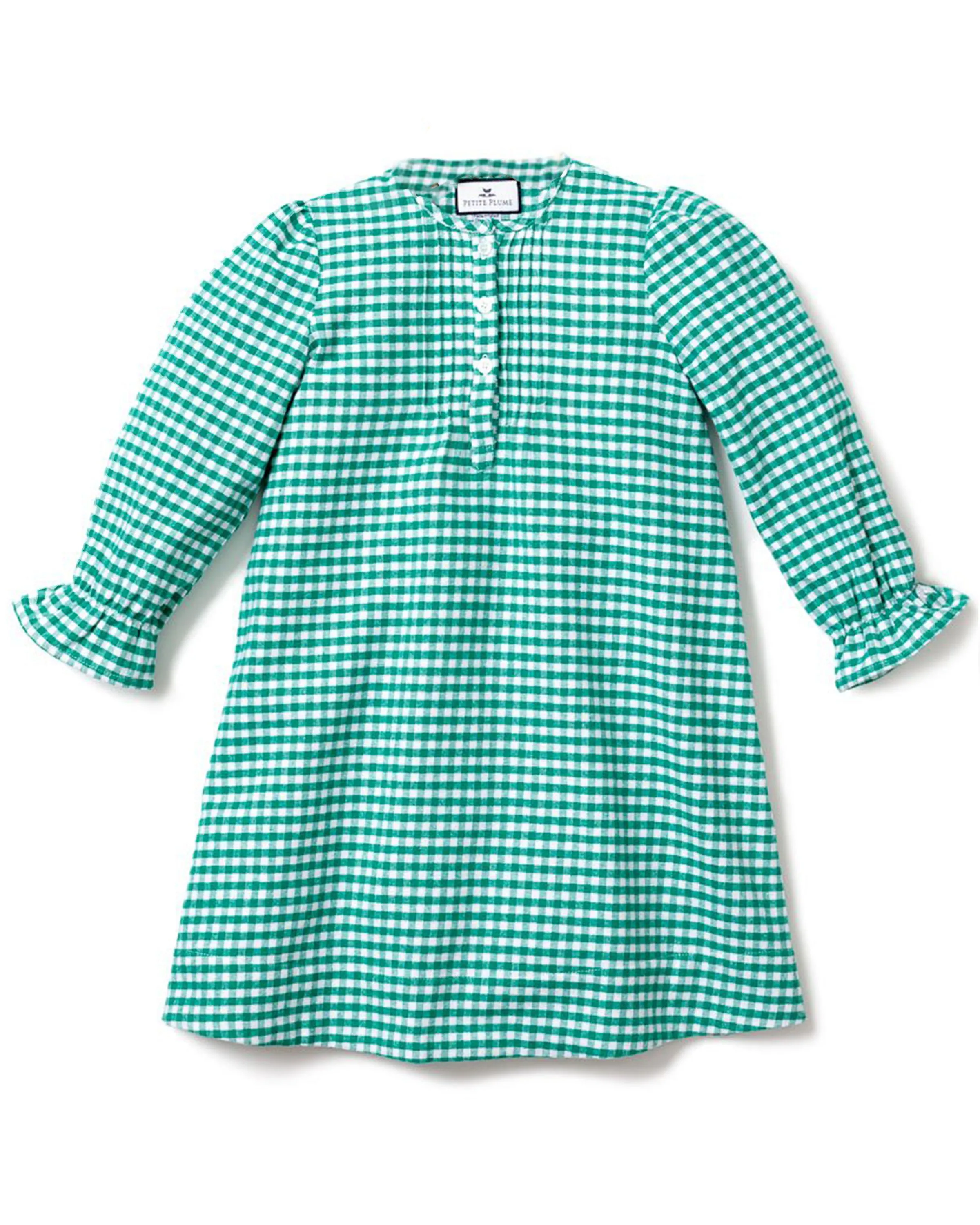 Girl Green Gingham Flannel Beatrice Nightgown