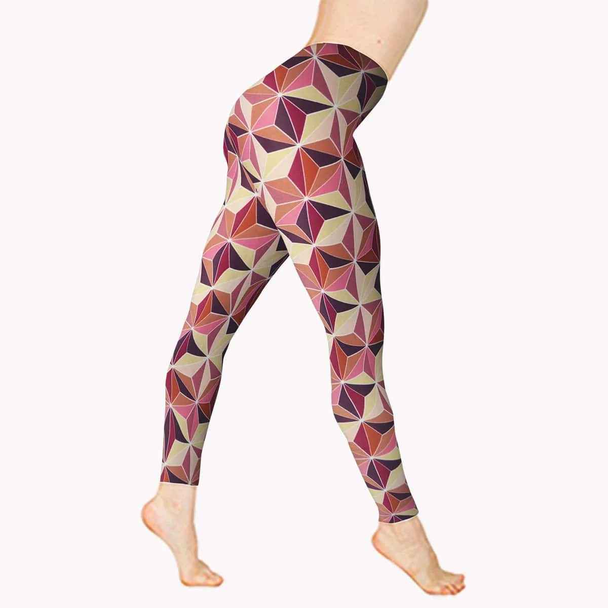 Girls Sports Leggings | Beautiful Geometric Rust Print | Ankle-length | Activewear | Age 3 – 12 Years | Broggs®