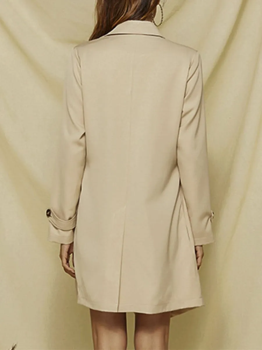 Heart Beating Asymmetrical Trench Coats - Beige