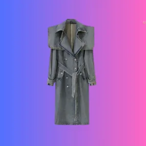 Hey Hollywood- Women's Jean Trench Coat