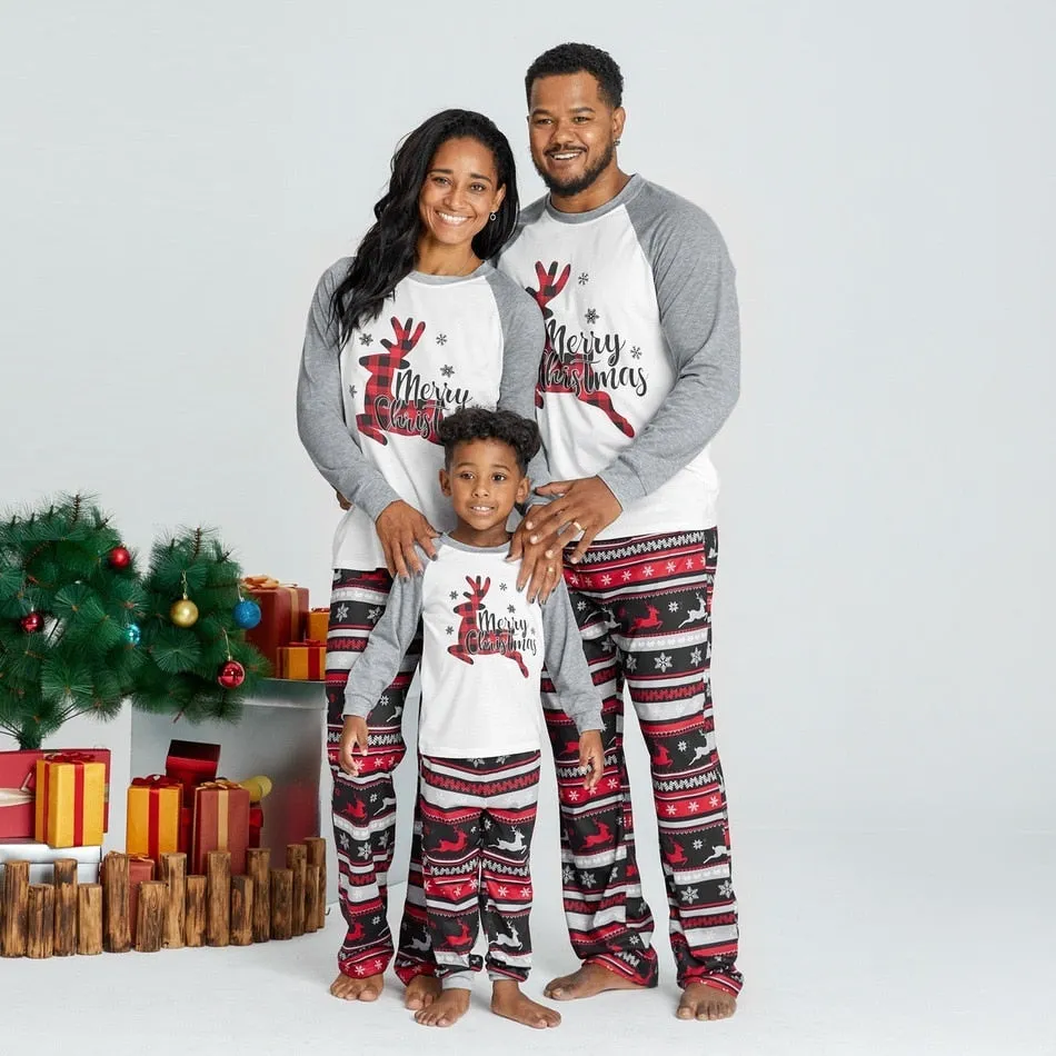 Matching Family Pajamas Christmas Deer Print Sleepwear Set