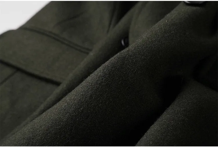 Men's Autumn/Winter European Style Woolen Slim Long Trench Coat