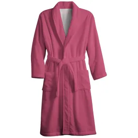 Mens Belt Rose Red Solid Color Fleece Lounge Robe