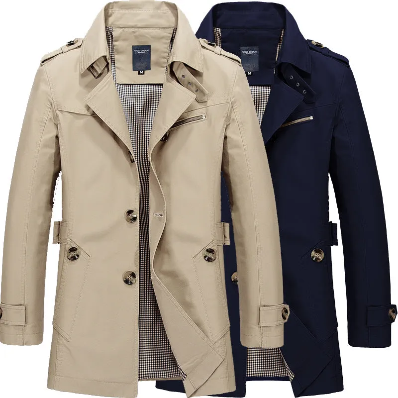 Men's Fitted Coats Trench Coat Jacket