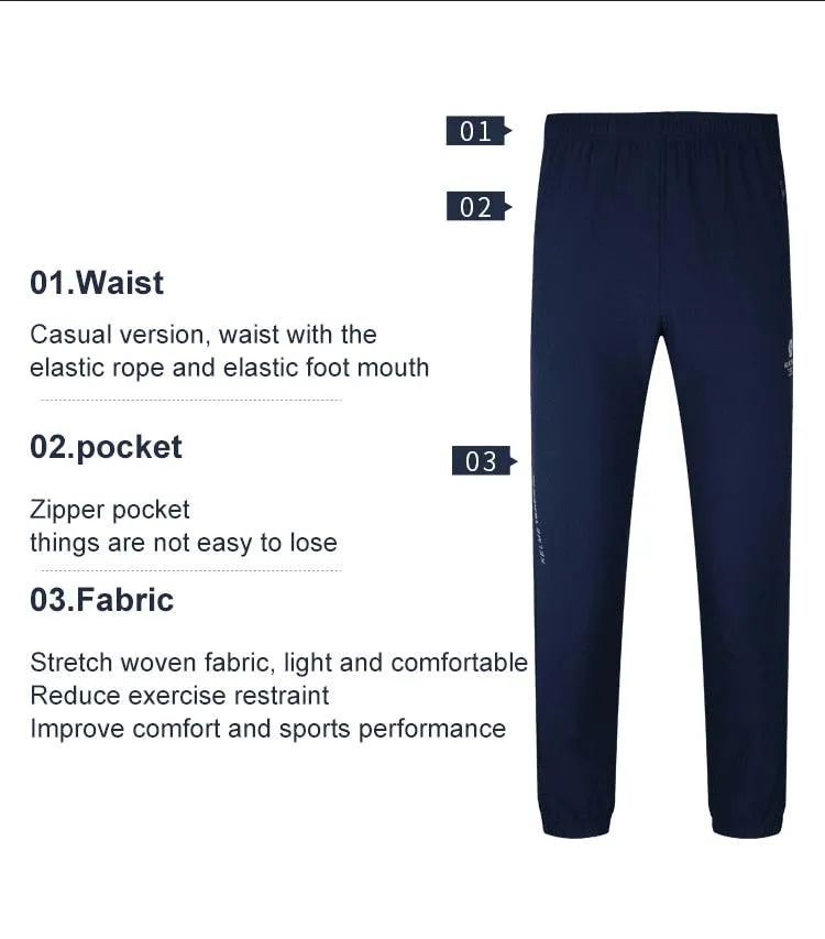 Men's Sports Joggers Quick Drying Breathable Jogging Pants - Training Running Sports Trousers (TG4)