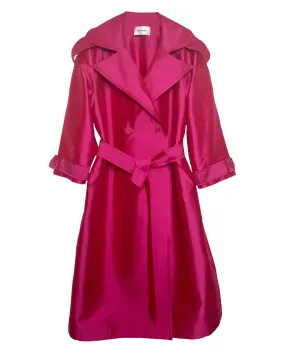 Modern Classic Hot Pink Taffeta Trench | Hot Pink