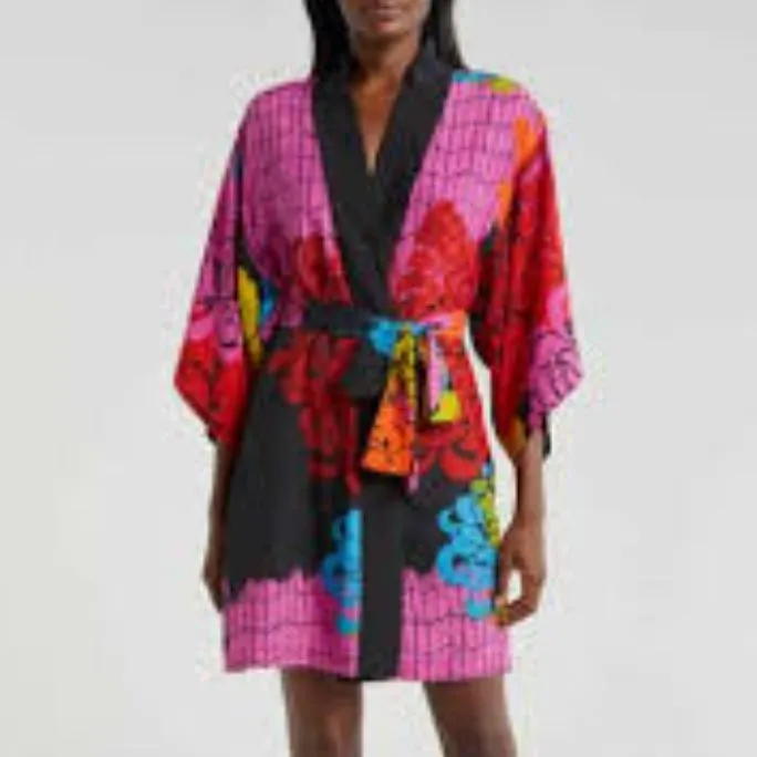 Natori Rimini 36" Robe in Black Multi T74141