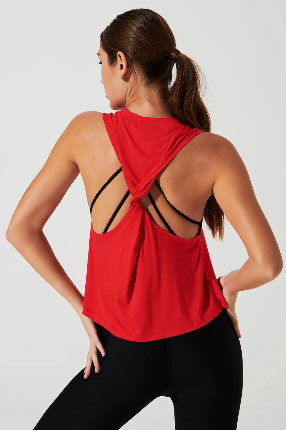 Olaben Twisted Back Tank - Venetian Red