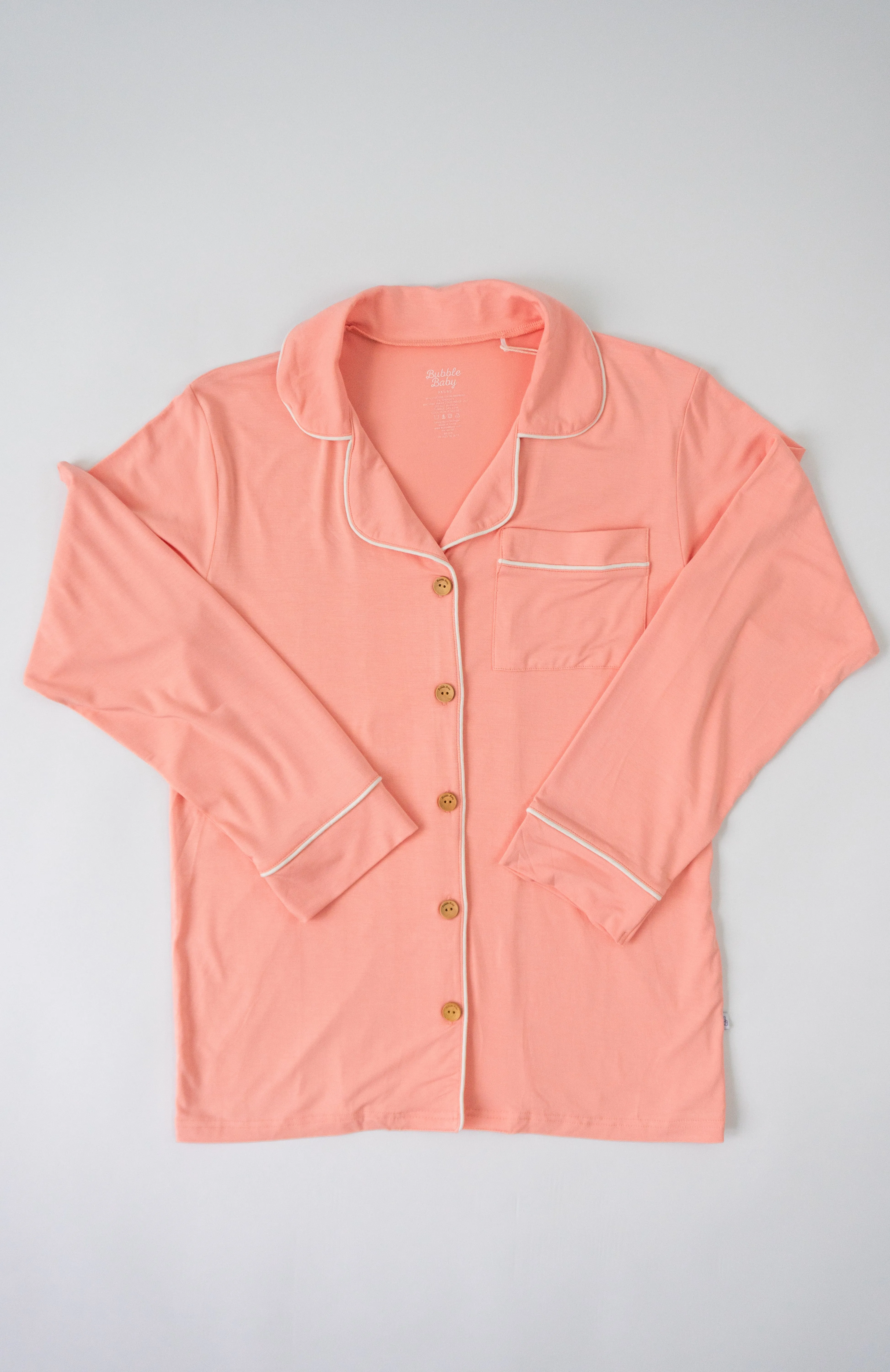 Peach | Adult Button Pajama Top