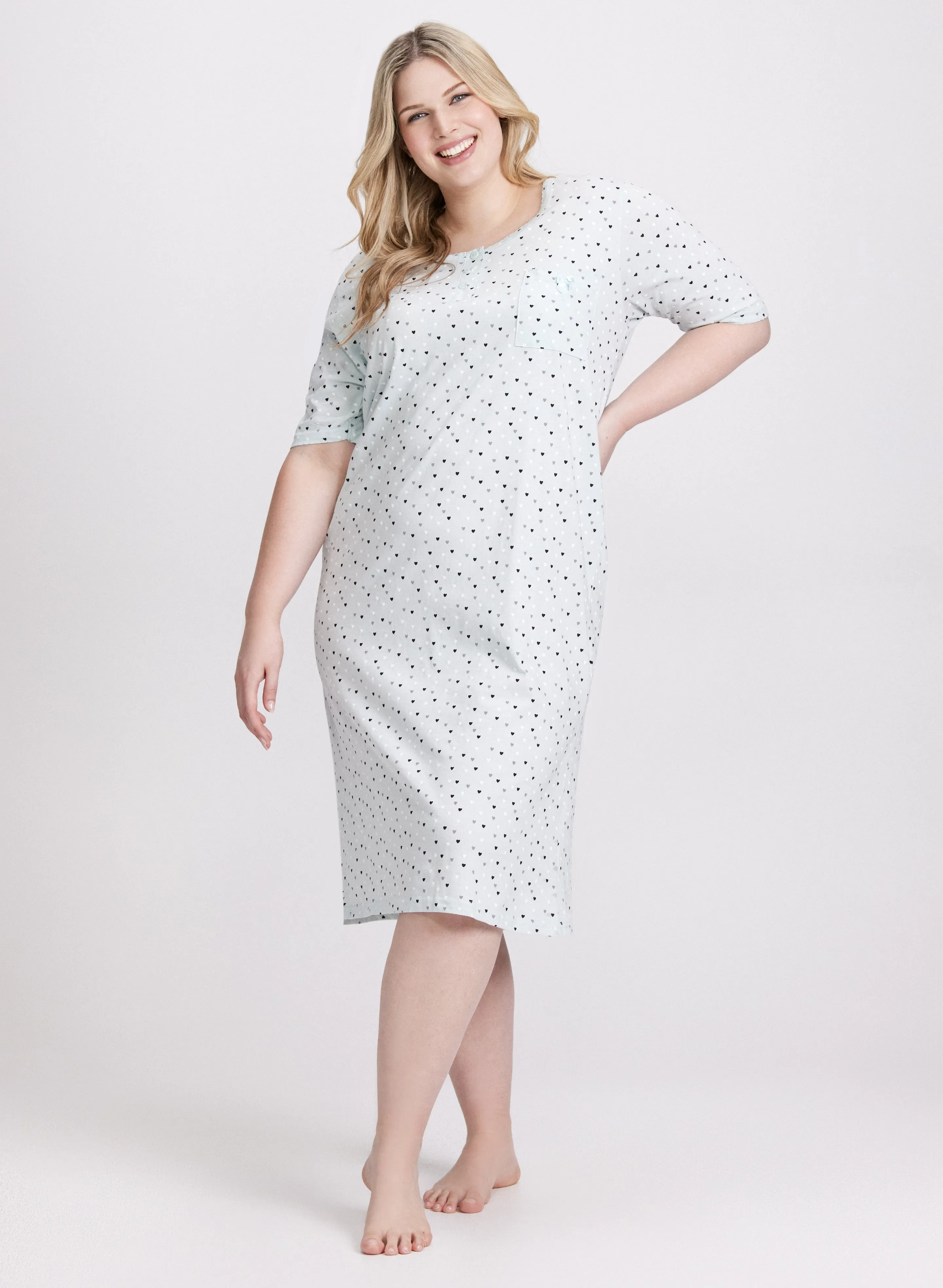 Polka Dot Motif Nightgown