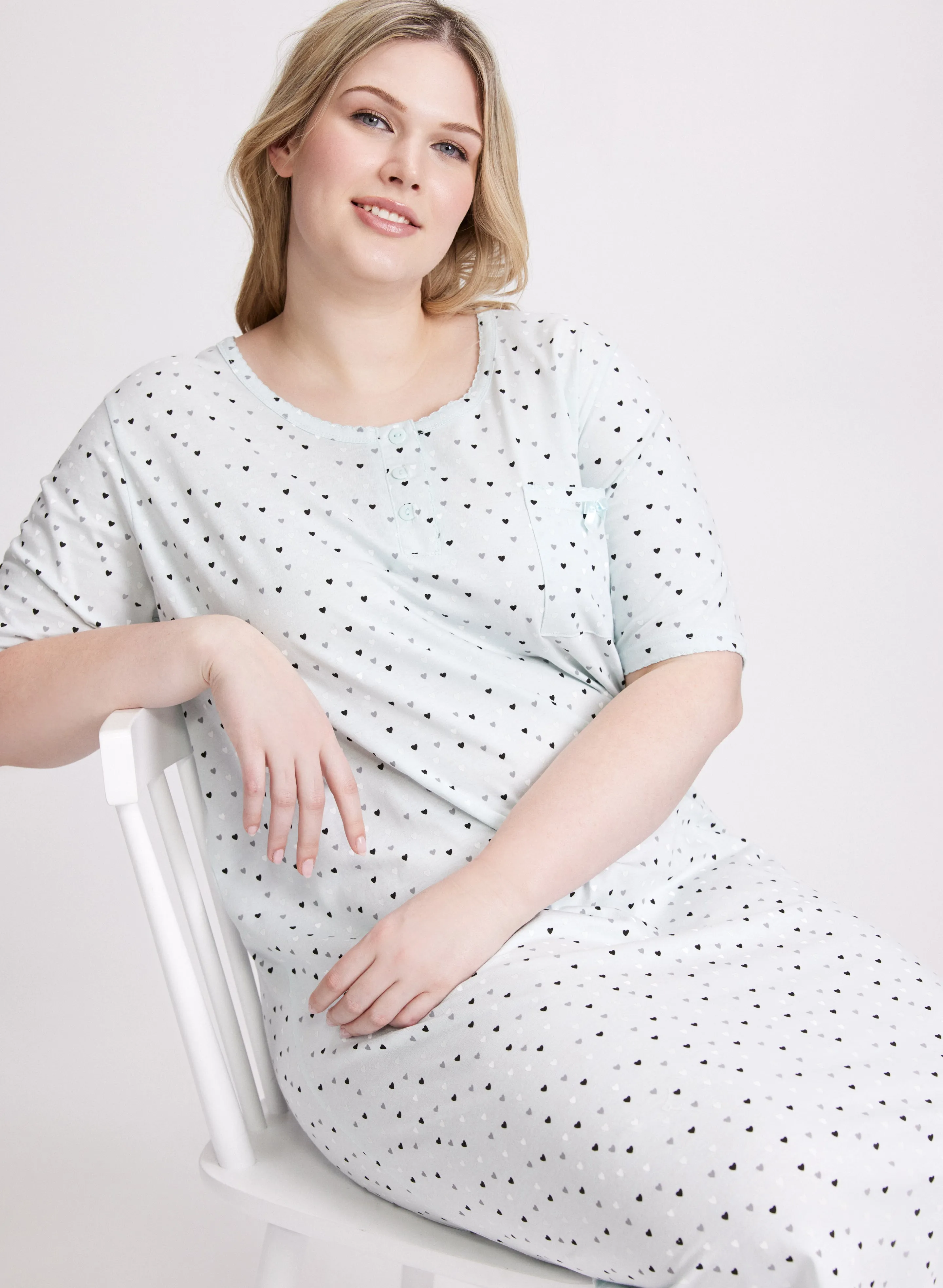 Polka Dot Motif Nightgown