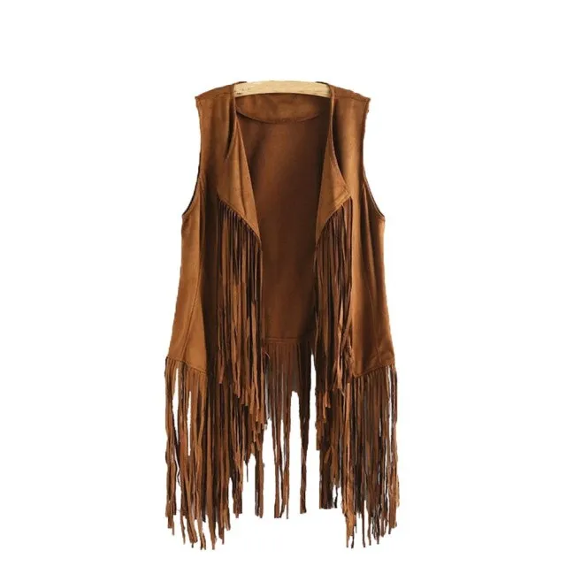 "Penelope" Sleeveless Fringe Vest