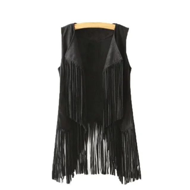 "Penelope" Sleeveless Fringe Vest