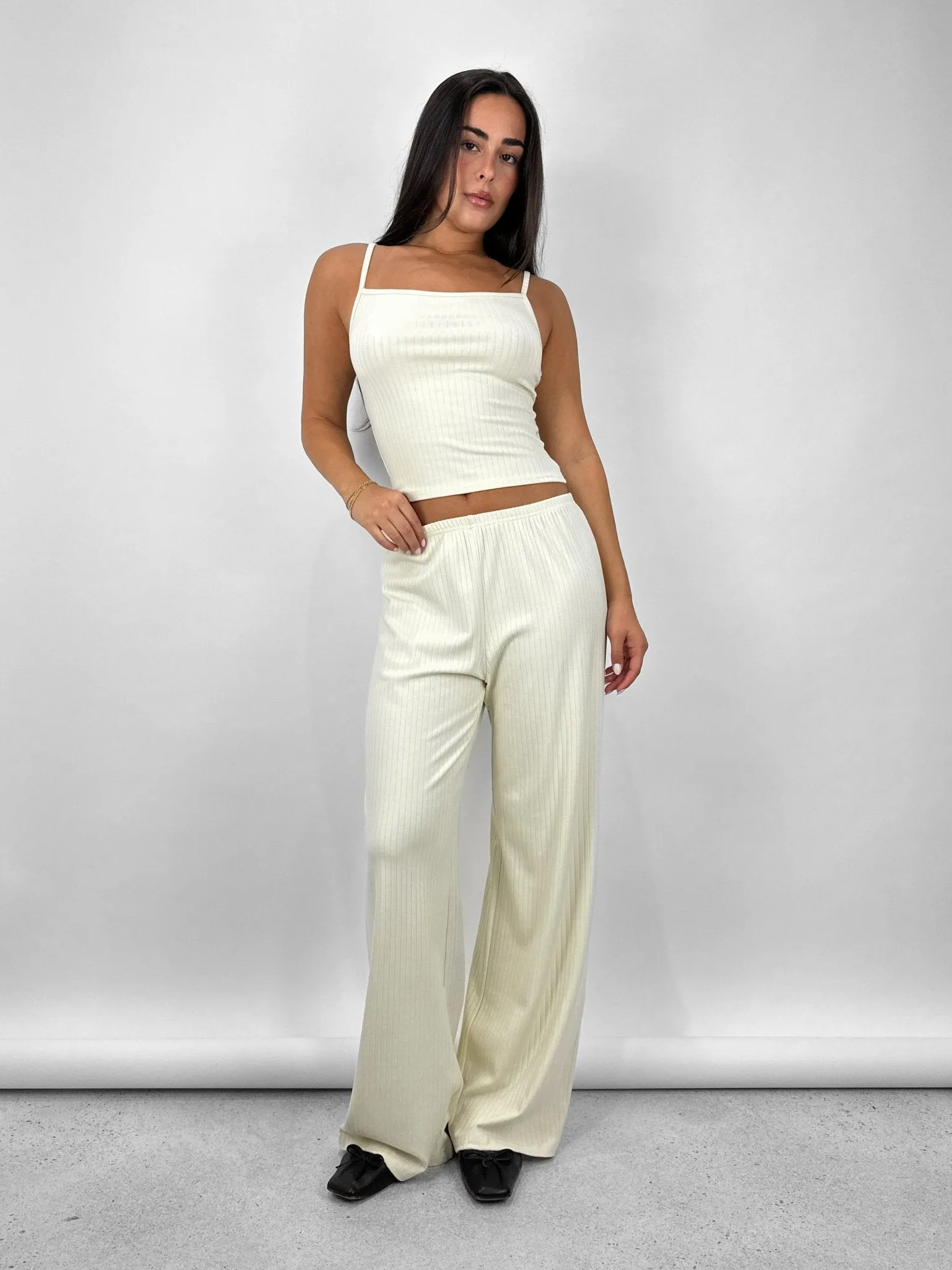 Ribbed Wide Leg Pants