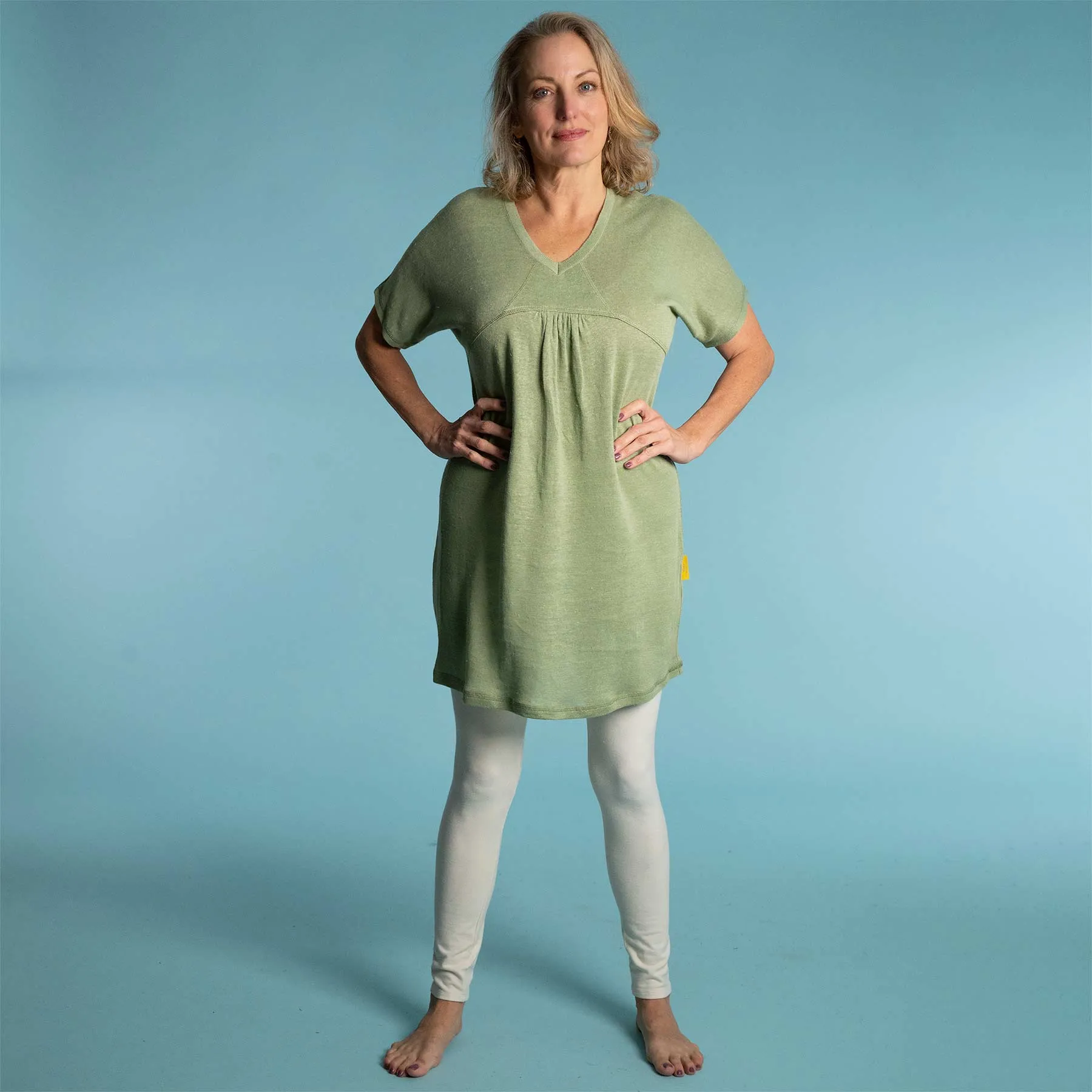 SALZBURG 100% Organic Linen Knit Nightgown Loungewear House Dress (No Latex, OC Thread Option; 100% Biodegradable)