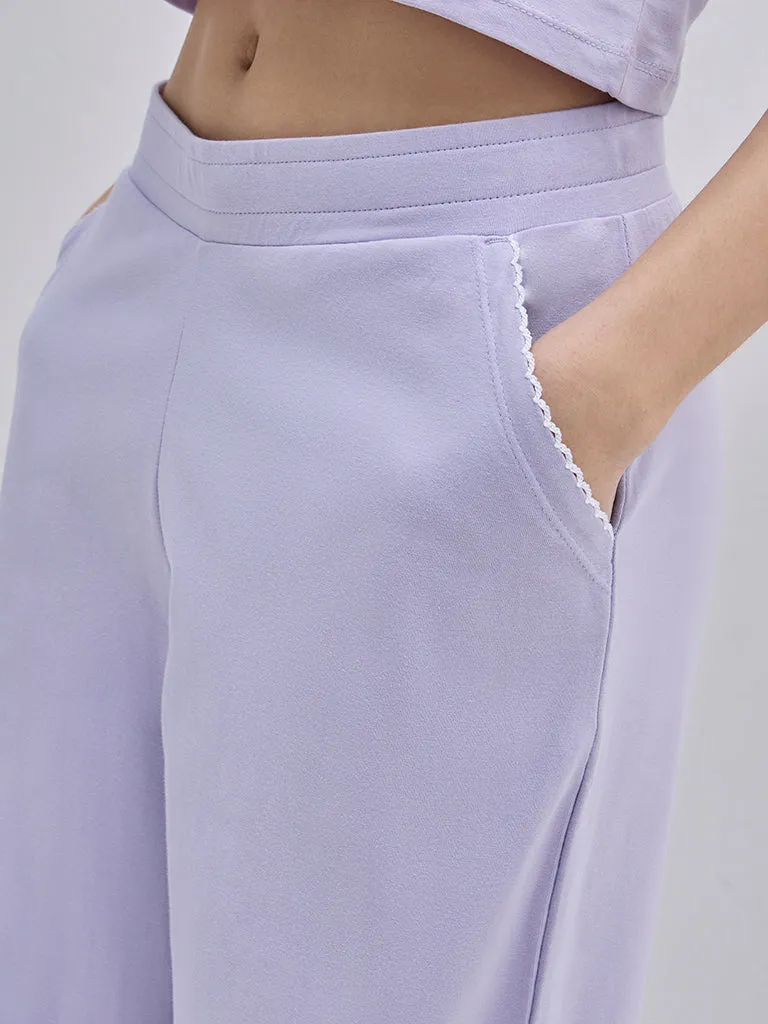 Superstar Lilac Wide-Leg Cotton Blend Pants