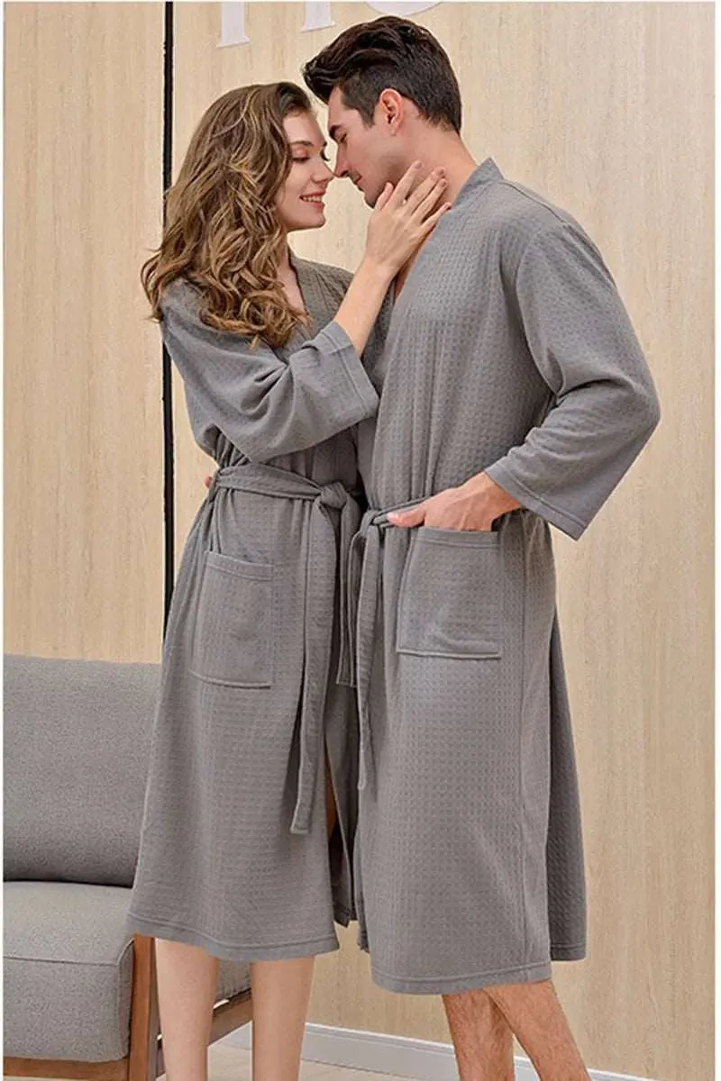 Unisex Couples Matching Mid-Sleeve Robe