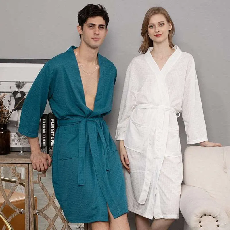 Unisex Couples Matching Mid-Sleeve Robe