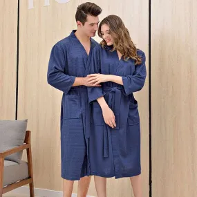 Unisex Couples Matching Mid-Sleeve Robe