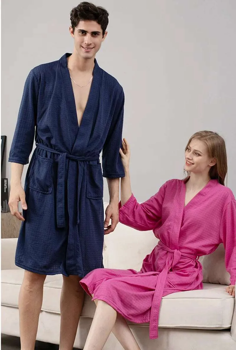 Unisex Couples Matching Mid-Sleeve Robe