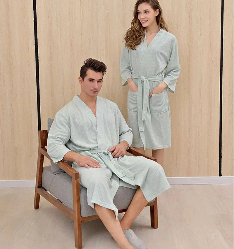 Unisex Couples Matching Mid-Sleeve Robe